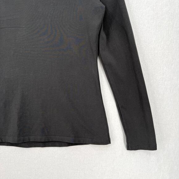THEORY Slim Turtleneck Top Womens Medium Charcoal Gray Pima Cotton Knit Jersey - Picture 9 of 16